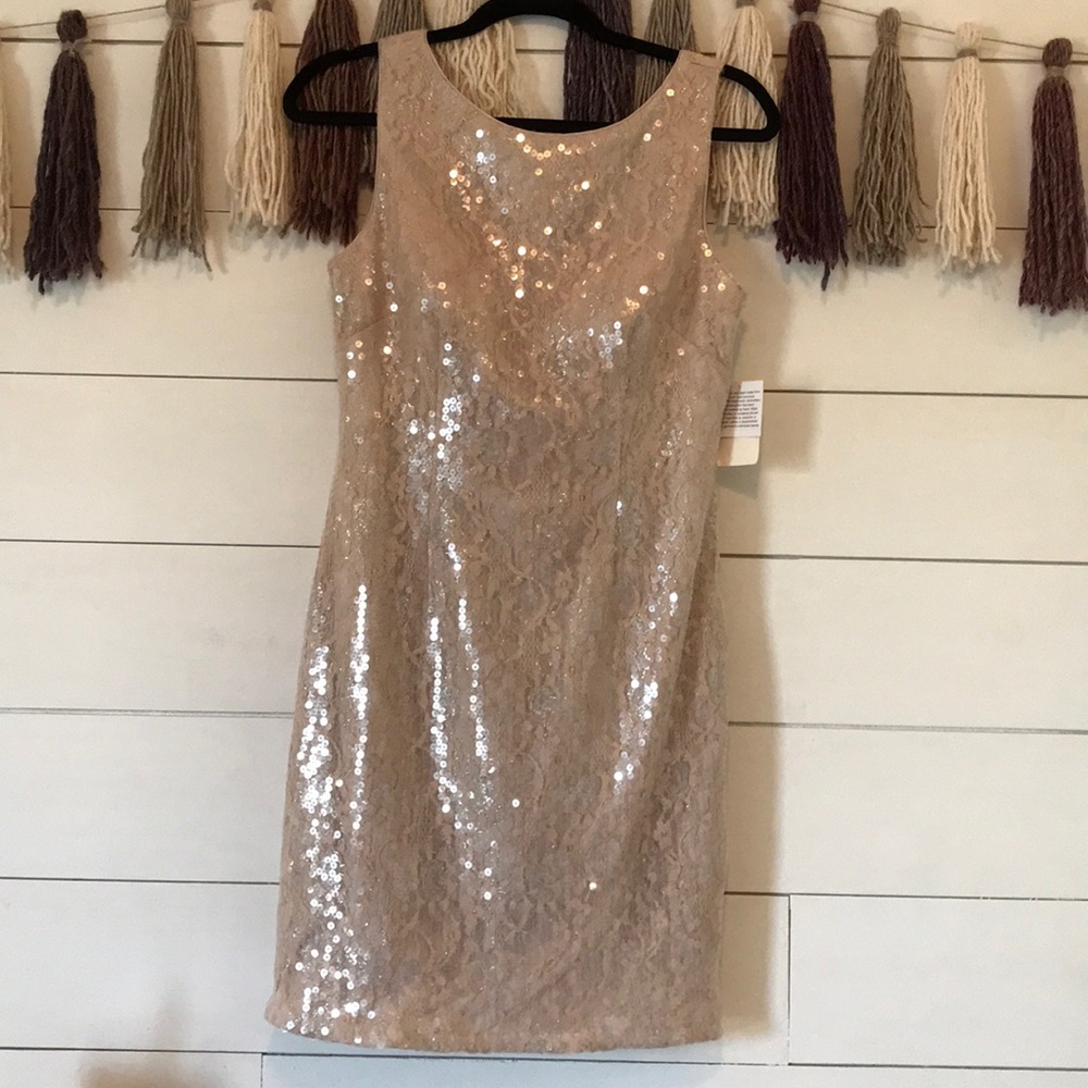 Champagne sparkly champagne sequin dress